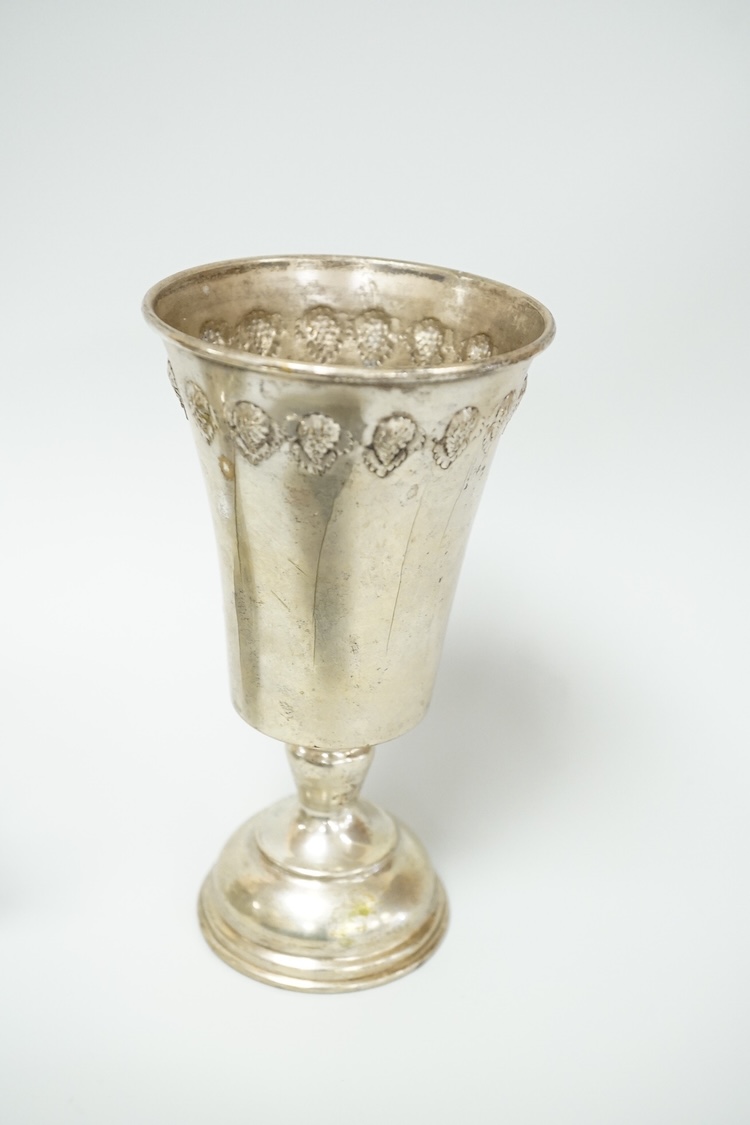 A small group of assorted continental 925 and other white metal items including a Judaic scroll holder, a Torah pointer?(lacking pointer), an Israeli ashtray, three Judaic match sleeves, two 925 handled servers and an Ir